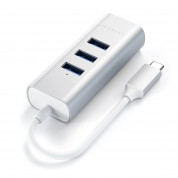 Satechi USB-C 2-in-1 Ethernet & USB Hub - 3-портов USB хъб и Gigabit Ethernet порт за MacBook и устройства с USB-C (сребрист) 3