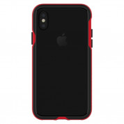 Patchworks Level Silhouette - удароустойчив хибриден бъмпер за iPhone XS, iPhone X (черен-червен)  1