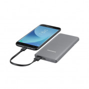 Samsung Universal Battery Pack EB-P3020CS 5000mAh - външна батерия с MicroUSB кабел и USB-C адаптер за мобилни устройства (тъмносив)  5