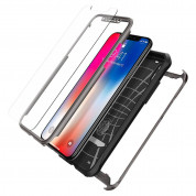 Spigen Reventon Case - хибриден удароустойчив кейс и 2 броя стъклено покритие за iPhone XS, iPhone X (черен-мат) 1