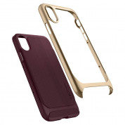 Spigen Neo Hybrid Case - хибриден кейс с висока степен на защита за iPhone XS, iPhone X (тъмночервен-златист) 1