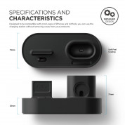 Elago Trio Charging Hub - силиконова поставка за зареждане на iPhone, Apple Watch и Apple AirPods (черна) 2