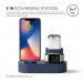 Elago Trio Charging Hub - силиконова поставка за зареждане на iPhone, Apple Watch и Apple AirPods (тъмносиня) 6