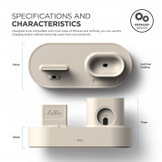 Elago Trio Charging Hub - силиконова поставка за зареждане на iPhone, Apple Watch и Apple AirPods (бяла) 2