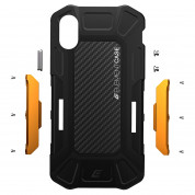 Element Case Formula Case - удароустойчив хибриден кейс за iPhone XS, iPhone X (черен-оранжев)  5