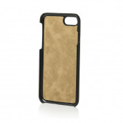 Mike Galeli Back Case JESSE - кожен (естествена кожа) кейс с въже за ръката и джоб за кредитна карта за iPhone SE (2022), iPhone SE (2020), iPhone 8, iPhone 7 (черен) 6