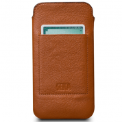 SENA Bence UltraSlim Wallet - handmade, genuine leather case with pocket for credit card for iPhone XS, iPhone X (tan) 1
