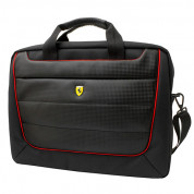 Ferrari Scuderia Messenger Bag - луксозна дизайнерска чанта с презрамка за преносими компютри до 15 инча (черна)