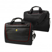Ferrari Scuderia Messenger Bag - луксозна дизайнерска чанта с презрамка за преносими компютри до 15 инча (черна) 1
