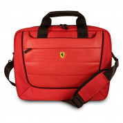 Ferrari Scuderia Messenger Bag - луксозна дизайнерска чанта с презрамка за преносими компютри до 15 инча (червена)