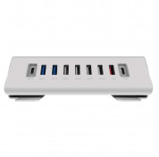 Macally 9-Port USB-A, USB-C Hub Charger with USB-A cable and power outlet 1