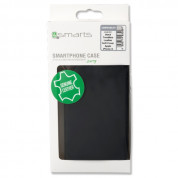 4smarts Flip Case Trendline Genuine Leather - калъф от естествена кожа с поставка и отделение за кр. карта за iPhone XS, iPhone X (черен) 5
