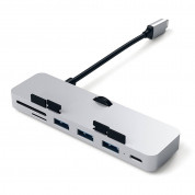 Satechi Aluminium USB-C Clamp Hub Pro - алуминиев USB-C хъб и четец за SD/microSD карти за iMac 2017, iMac Pro, iMac 2019 (сребрист) 2