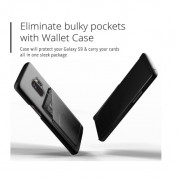 Mujjo Leather Wallet Case - кожен (естествена кожа) кейс с джоб за кредитна карта за Samsung Galaxy S9 (черен) 2