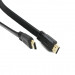 Omega Flat HDMI 4K Cable v1.4 - HDMI кабел с поддръжка на 4K за мобилни устройства (1.5 метра) (черен) 1