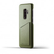 Mujjo Leather Wallet Case - кожен (естествена кожа) кейс с джоб за кредитна карта за Samsung Galaxy S9 Plus (зелен)