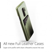 Mujjo Leather Wallet Case - кожен (естествена кожа) кейс с джоб за кредитна карта за Samsung Galaxy S9 Plus (зелен) 4
