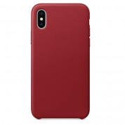 SDesign Leather Original Case - качествен кожен (естествена кожа) кейс за iPhone XS, iPhone X (червен)