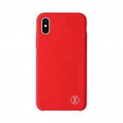 JT Berlin Steglitz Silicone Case - силиконов калъф за iPhone XS, iPhone X (червен)