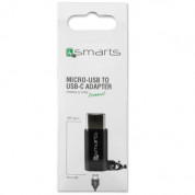 4smarts Adapter MicroUSB to USB-C - USB-C адаптер за устройства с USB-C порт (черен) 5