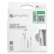 4smarts In-Ear Mono Headset TalkClip - слушалки с управление на звука и микрофон за мобилни устройства (бял) 5