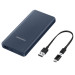 Samsung Universal Battery Pack EB-P3000CN, 10000mAh - външна батерия с MicroUSB кабел и USB-C адаптер за мобилни устройства (тъмносин) 1
