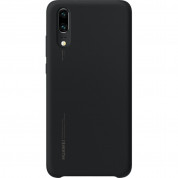Huawei Silicone Cover Case - оригинален силиконов (TPU) калъф за Huawei P20 (черен)