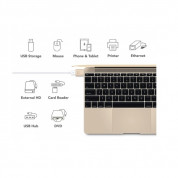 Nonda USB-C to USB-A Mini Adapter - USB-A адаптер за MacBook и компютри с USB-C порт (златист) 3