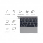 Nonda USB-C to USB-A Mini Adapter - USB-A адаптер за MacBook и компютри с USB-C порт (сив) 2