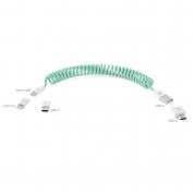 Vonmahlen Allroundo Plus All-In-One Charging Cable - качествен USB кабел с Lightning, microUSB и USB-C конектори (зелен) 4