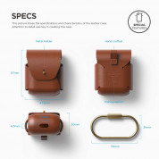 Elago Airpods Leather Case - кожен калъф (ествествена кожа) за Apple Airpods (кафяв) 2