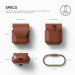 Elago Airpods Leather Case - кожен калъф (ествествена кожа) за Apple Airpods (кафяв) 3