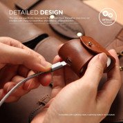 Elago Airpods Leather Case - кожен калъф (ествествена кожа) за Apple Airpods (кафяв) 4