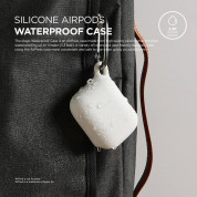 Elago Airpods Waterproof Hang Case - водоустойчив силиконов калъф с карабинер за Apple Airpods (бял) 1