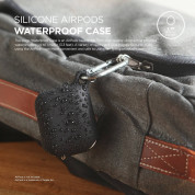 Elago Airpods Waterproof Hang Case - водоустойчив силиконов калъф с карабинер за Apple Airpods (черен) 2