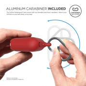Elago Airpods Waterproof Hang Case - водоустойчив силиконов калъф с карабинер за Apple Airpods (червен) 4