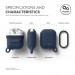 Elago Airpods Waterproof Hang Case - водоустойчив силиконов калъф с карабинер за Apple Airpods (тъмносин) 6