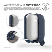 Elago Airpods Waterproof Hang Case - водоустойчив силиконов калъф с карабинер за Apple Airpods (тъмносин) 2