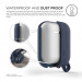 Elago Airpods Waterproof Hang Case - водоустойчив силиконов калъф с карабинер за Apple Airpods (тъмносин) 3