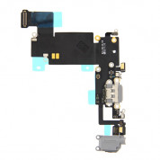 Apple iPhone 6S Plus System Connector and Flex Cable - оригинален лентов кабел с Lightning конектора, аудио жака и долния микрофон за iPhone 6S Plus (сив)