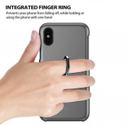 iLuv Metal Forge Ring Case -  поликарбонатов кейс с пръстен против изпускане за iPhone XS, iPhone X (сив) 3