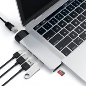 Satechi USB-C Pro USB Hub HDMI 4K & Ethernet - мултифункционален хъб за свързване на допълнителна периферия за MacBook (сребрист) 2