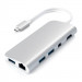 Satechi USB-C Multimedia Adapter - мултифункционален хъб за свързване на допълнителна периферия за MacBook Pro (сребрист) 1