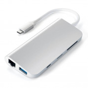 Satechi USB-C Multimedia Adapter - мултифункционален хъб за свързване на допълнителна периферия за MacBook Pro (сребрист) 1