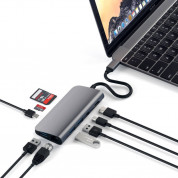 Satechi USB-C Multimedia Adapter - мултифункционален хъб за свързване на допълнителна периферия за MacBook Pro (тъмносив) 3