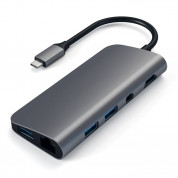 Satechi USB-C Multimedia Adapter - мултифункционален хъб за свързване на допълнителна периферия за MacBook Pro (тъмносив)