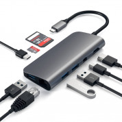 Satechi USB-C Multimedia Adapter - мултифункционален хъб за свързване на допълнителна периферия за MacBook Pro (тъмносив) 2