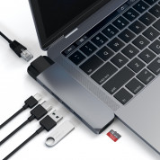 Satechi USB-C Pro USB Hub HDMI 4K & Ethernet - мултифункционален хъб за свързване на допълнителна периферия за MacBook Pro (тъмносив) 2
