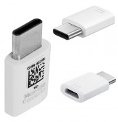 Samsung MicroUSB to USB-C Adapter - microUSB адаптер за устройства с USB-C порт (бял) (bulk)