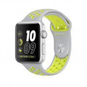 Apple Watch Nike+ Sport Band - оригинална силиконова каишка за Apple Watch 38мм, 40мм (сив-жълт) (reconditioned) (Apple Box)